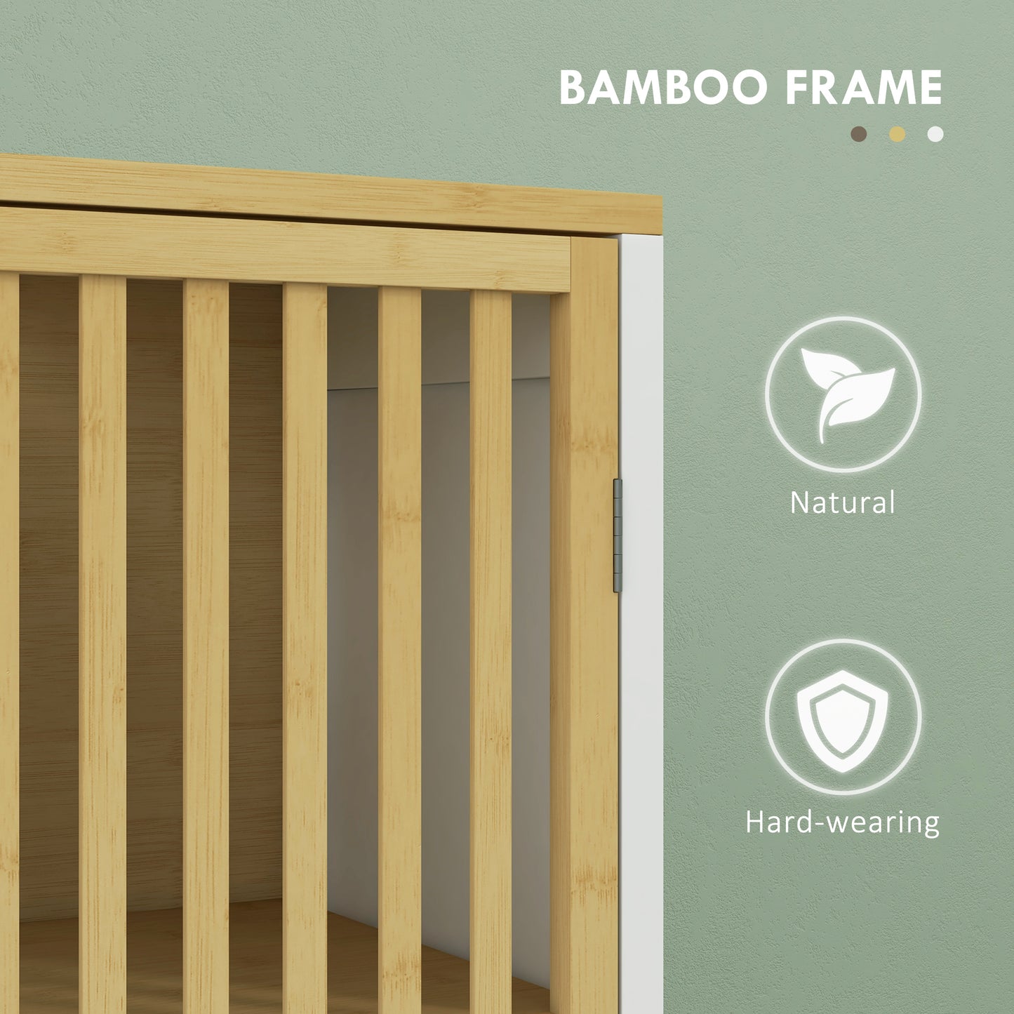 Neyora Bamboo Style Under Sink Bathroom Storage Cabinet With Cut Out Front