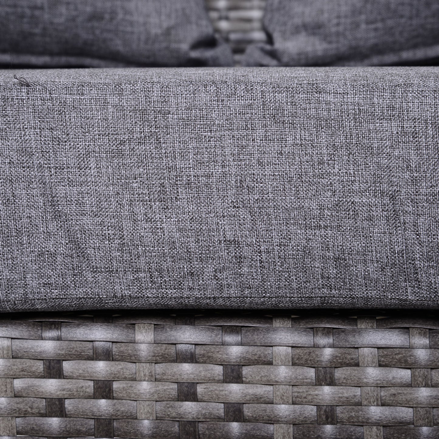 Reka Rattan Grey 5 Seater Half Round Outdoor Sofa Set With Coffee Table