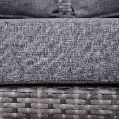 Reka Rattan Grey 5 Seater Half Round Outdoor Sofa Set With Coffee Table