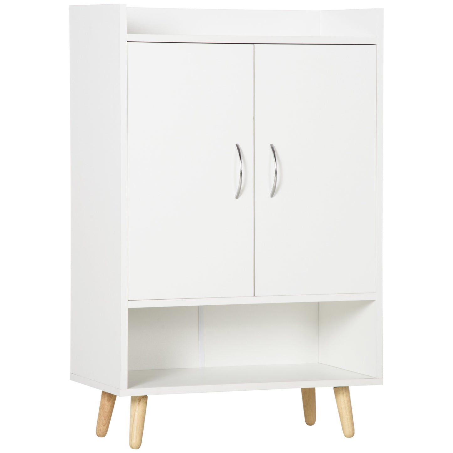 Keno Wooden White Modern Shoe Cupboard With Doors And Internal Shelving