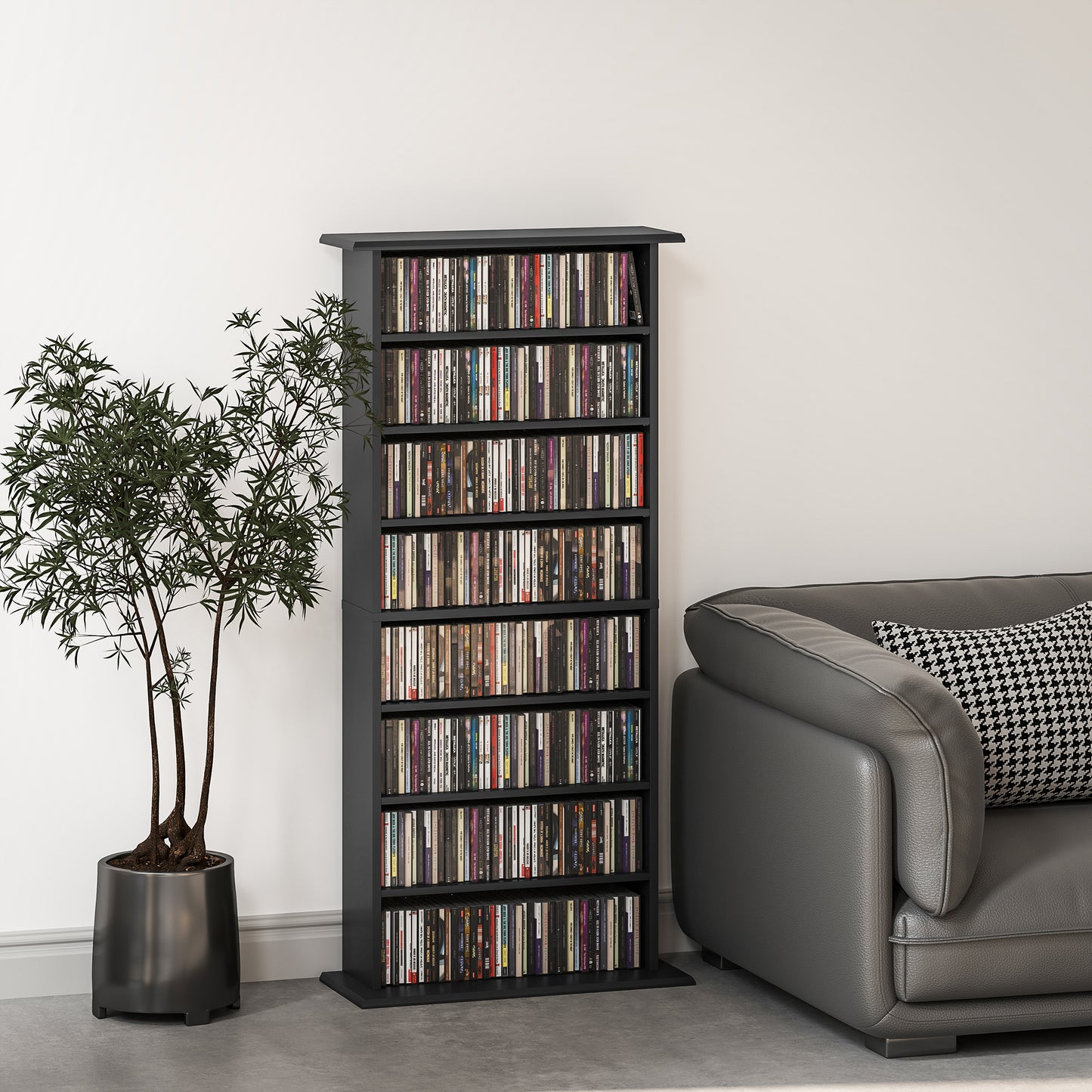 Kael Cori Wood Black CD Storage Unit With 360 Disc Capacity