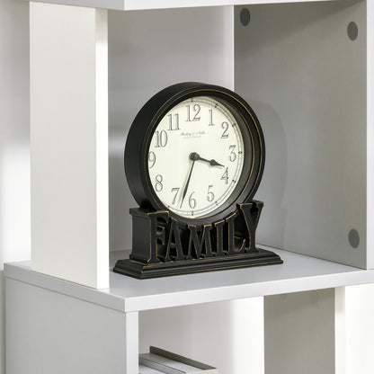 Ziva Wood White And Light Grey 5 Tier Freestanding Bookcase