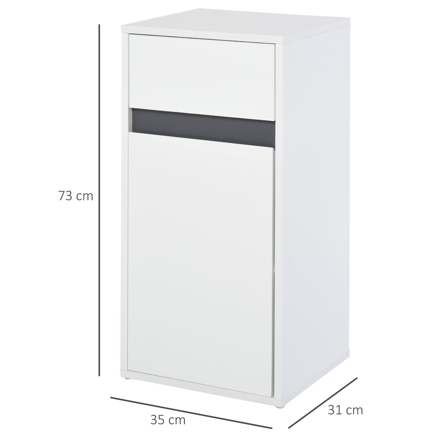 Noseka Bathroom Storage Cabinet With 3 Compartments In White