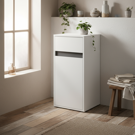 Noseka Bathroom Storage Cabinet With 3 Compartments In White