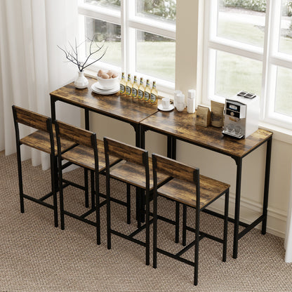 Torakeno 3 Piece Industrial Bar Table And 2 Stool Set For Compact Spaces