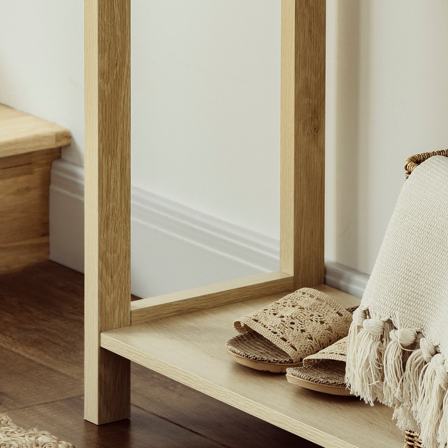 Sedi 100cm Wooden Natural Console Table 2 Drawers And Bottom Shelf