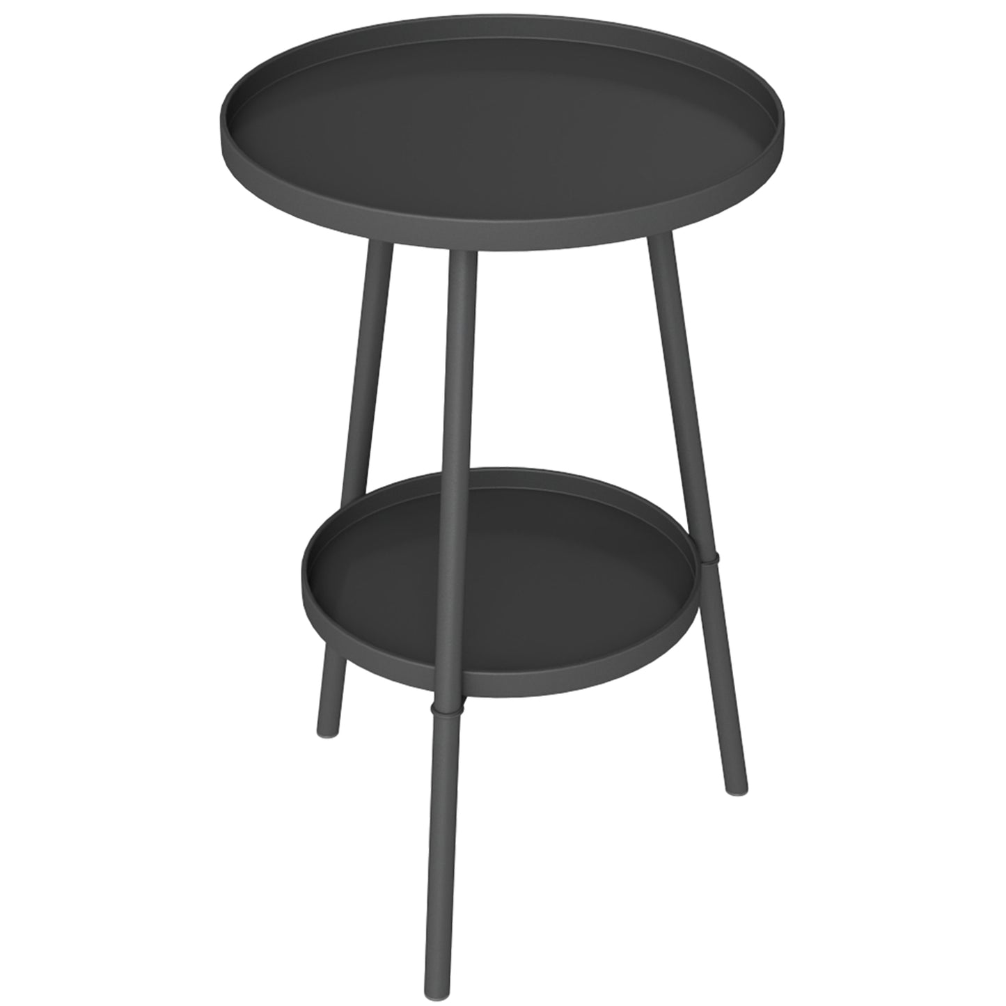 Tocore Metal Black 2 Tier Outdoor Garden Double Try Bistro Table