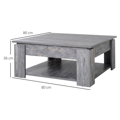 Rebane Wood Effect Grey 2 Tier Coffee Table With Lower Storage Shelf