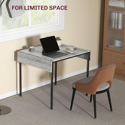 Maretti Wooden Grey Drop Leaf Dining Table Seating 4