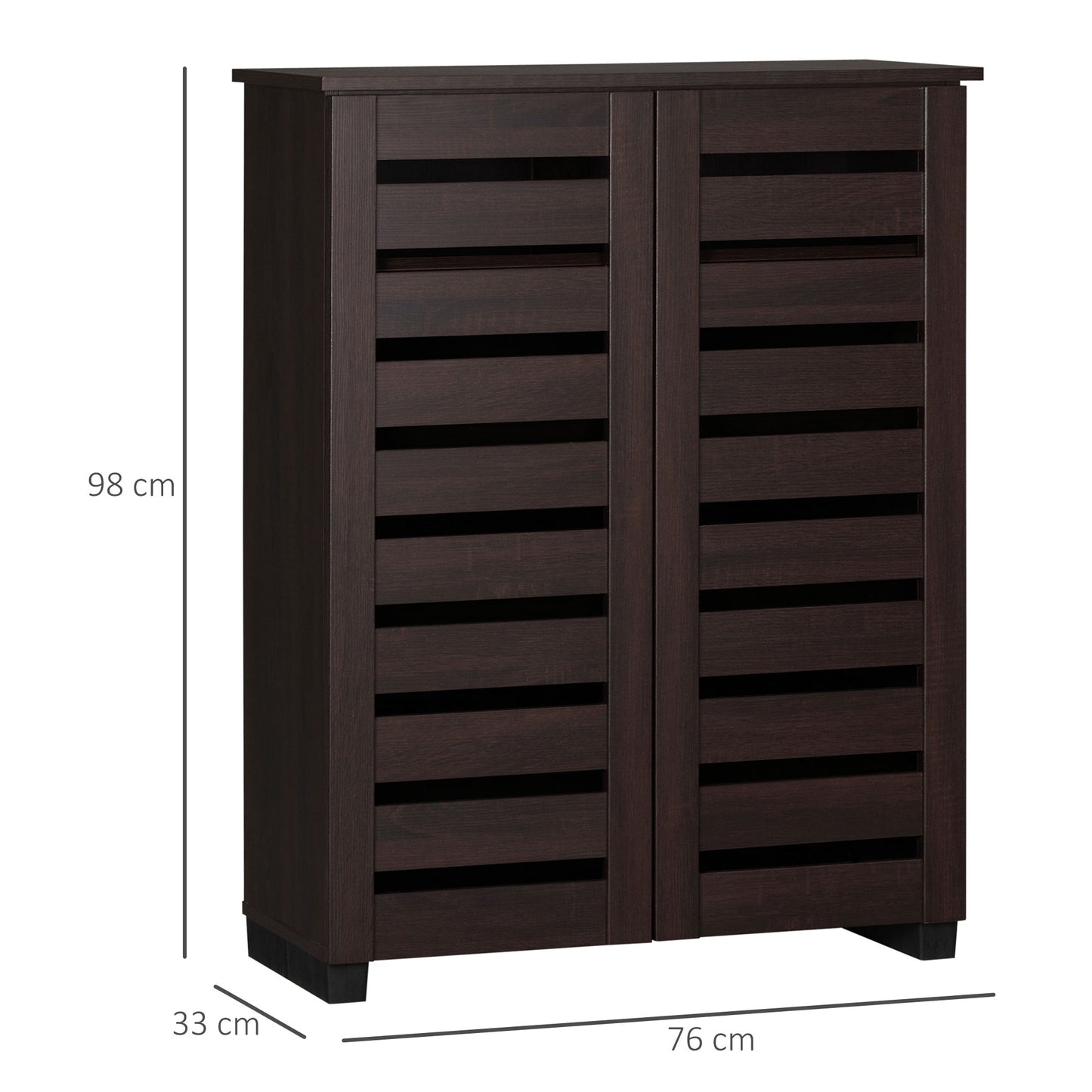 Fiseyo Wooden Wood Effect Shoe Storage Cabinet For 15 Pairs