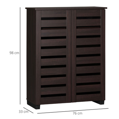 Fiseyo Wooden Wood Effect Shoe Storage Cabinet For 15 Pairs