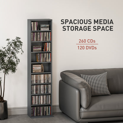 Hato Vimi Wood Grey Narrow CD Storage Unit With 260 Disc Capacity