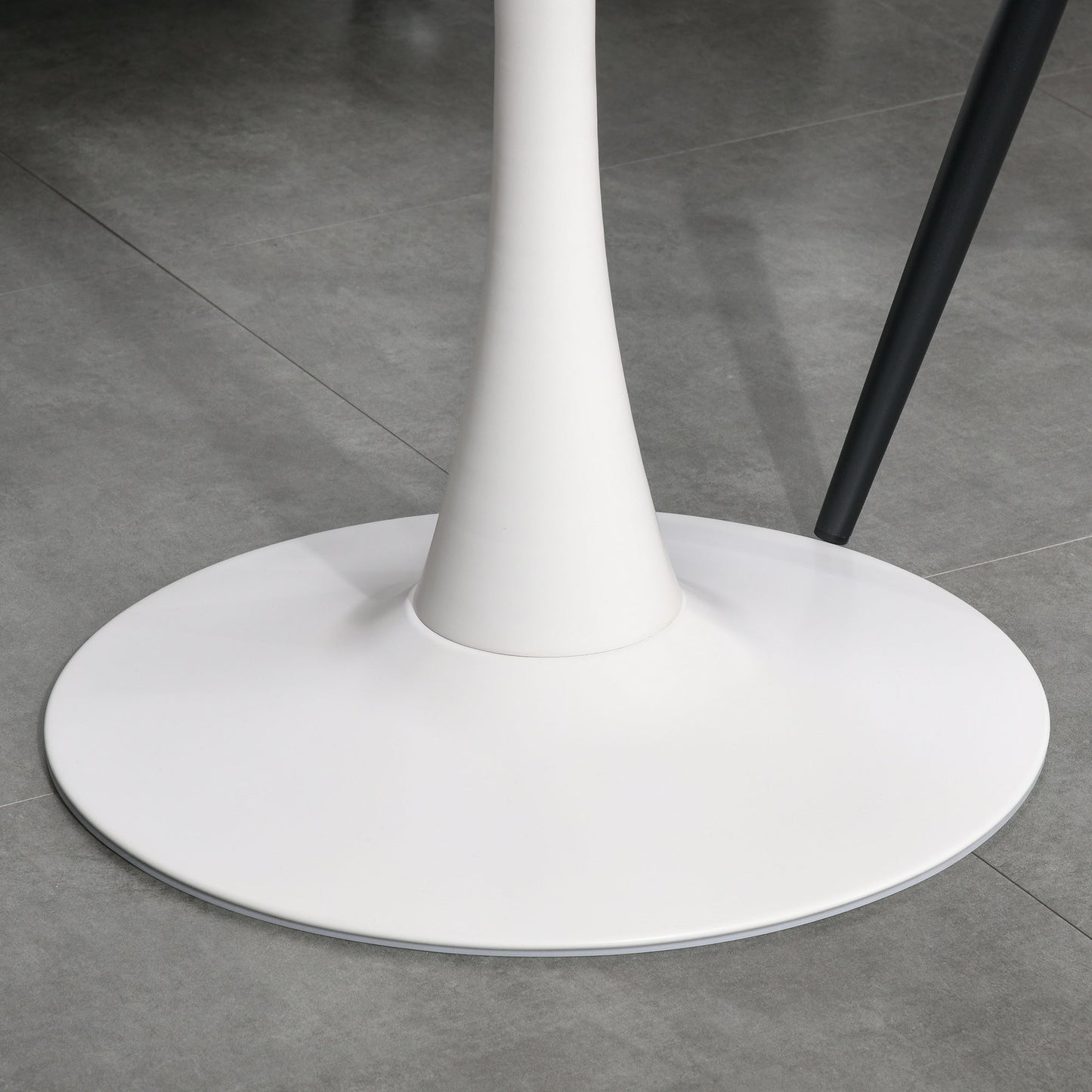 Tilara  Metal And Wooden White Round Bistro Dining Table With Steel Base