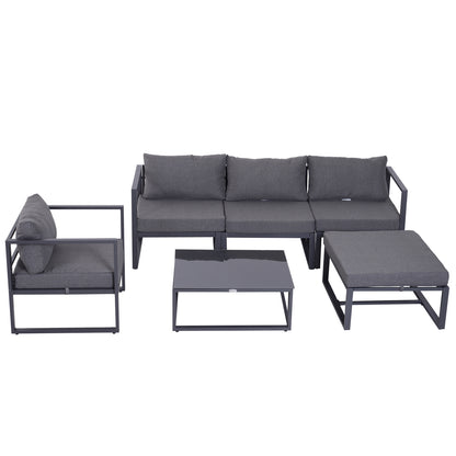 Nimavi 6 Seater Outdoor Sofa Set with Coffee Table Chair and Stool