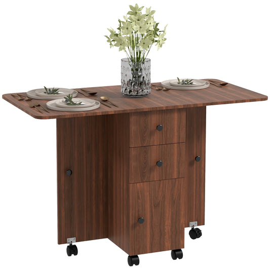 Difive Raka Wooden Distressed Brown Drop Leaf Dining Table With Storage Seating 6