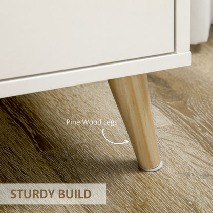 Diha White and Natural Scandi Sideboard 1 Storage Drawer 2 Doors Cabinet