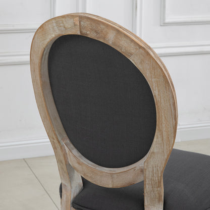Brazzi Solid Wood Grey French Style Dining Chairs Set Of 2