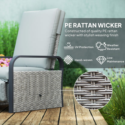 Tanaffi Rattan Grey Reclining Outdoor Armchair
