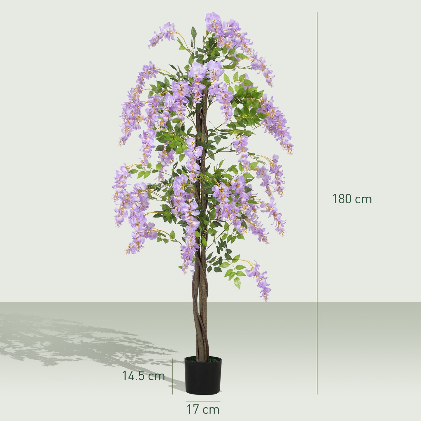 Ratona Tall Artificial Ficus And Wisteria Style Tree In Pot H8 180cm