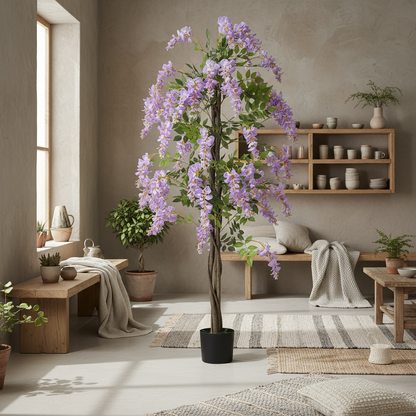 Ratona Tall Artificial Ficus And Wisteria Style Tree In Pot 180cm