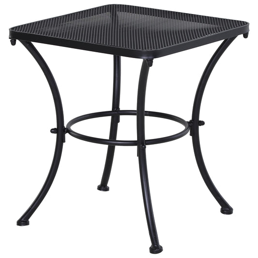 Metal Black Square Outdoor Bistro Table 45 x 45 x 50 cm