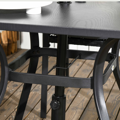 Laresu 4 Seater Black Rattan 5 Piece Garden Dining Set With Cushioned Chairs