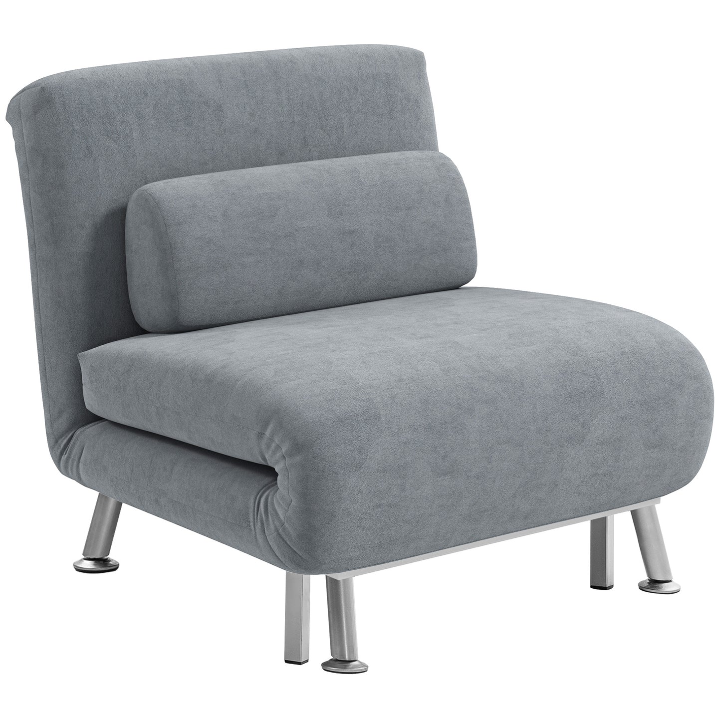 Noso Velvet Grey Single Sleeper Chair