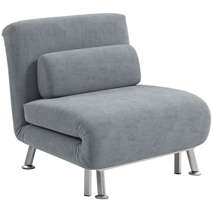 Noso Velvet Grey Single Sleeper Chair