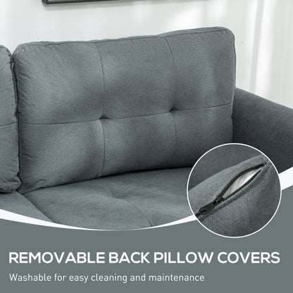 Vinole Rado Fabric Dark Grey Modular L ShaFauxd Sofa With Built In Storage