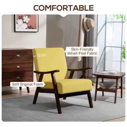 Surano Velvet Champagne Nordic Accent Armchair With Solid Wood Frame And Deep Padding