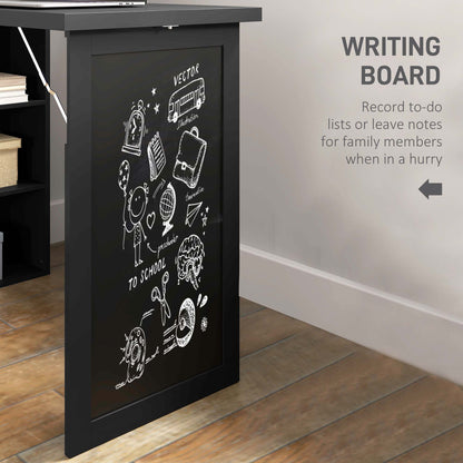 Havizi 98cm Black 3 Section Work Desk With Chalkboard And Storage