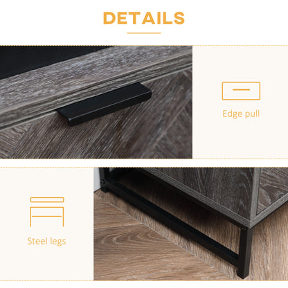 Halapa Set Of 2 Dark Grey Wood Bedside Tables With Drawer And Top Shelf