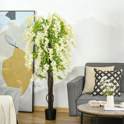 Kalone Artificial White Wisteria Style Tree Supplied In Nursery Pot
