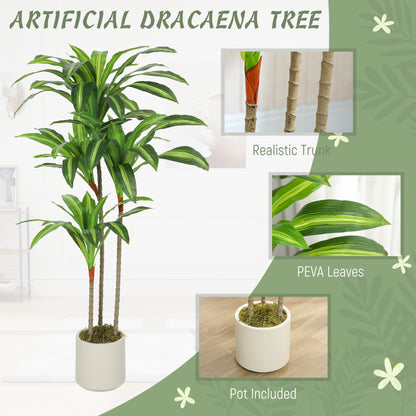 Mivi Artificial Dracaena Style Tree With Flexible Trunks 120cm Green
