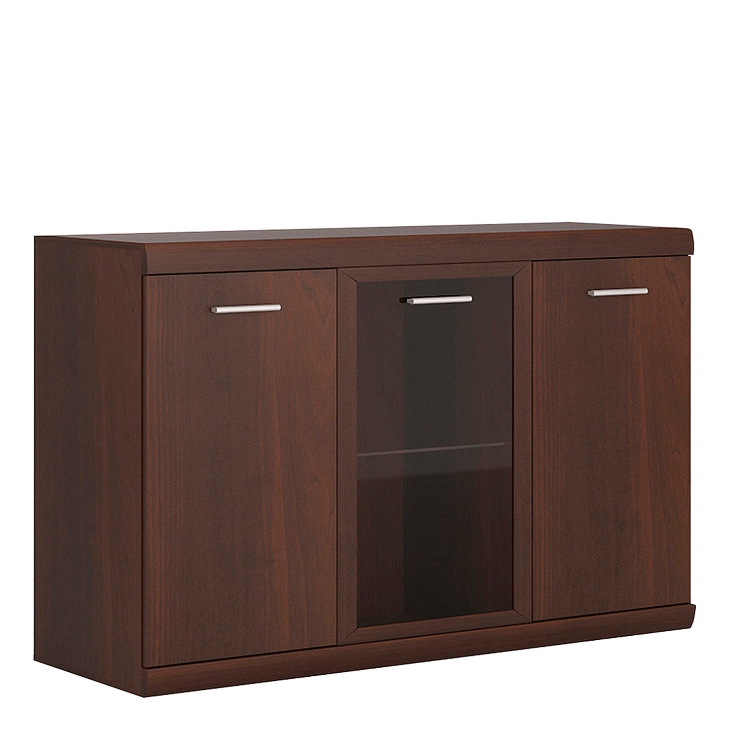 Sonderborg Wide Dark Mahogany Wood Veneer Sideboard 3 Drawers