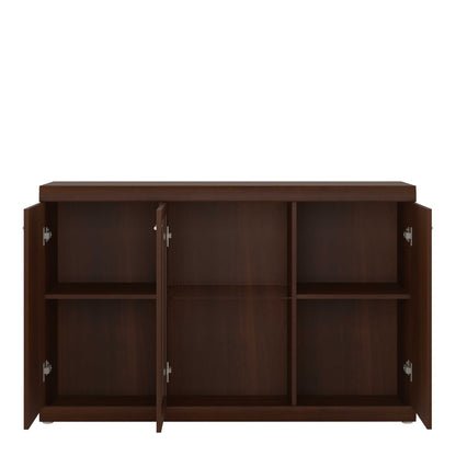 Sonderborg Wide Dark Mahogany Wood Veneer Sideboard 3 Drawers