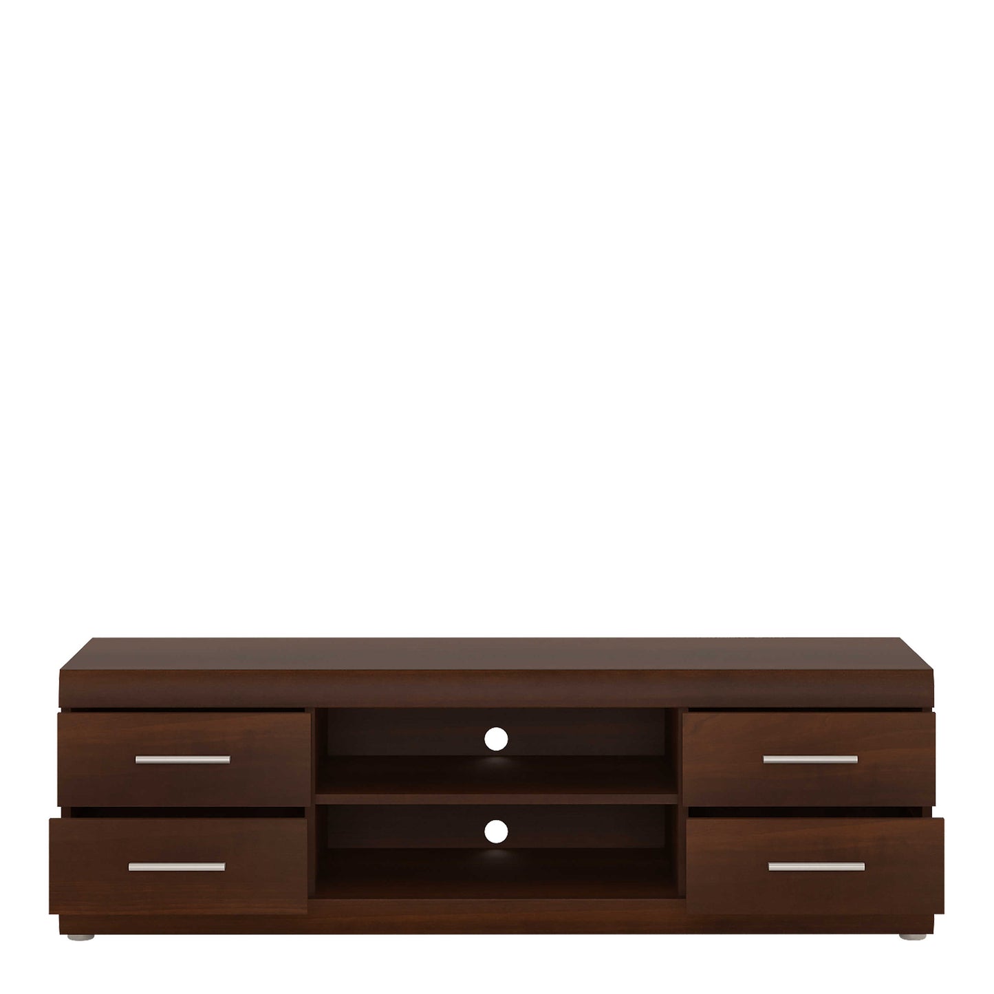 Sonderborg Wide Dark Mahogany Wood Veneer TV Cabinet 4 Drawers