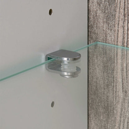 Foxwhisk Low Display Cabinet White and Truffle Oak Wood