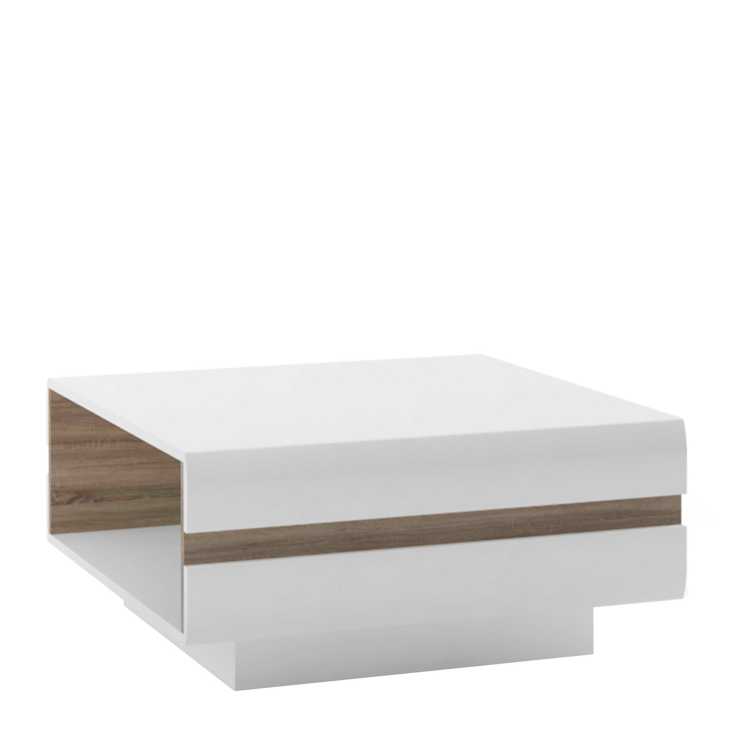 Foxwhisk Small Designer Coffee Table White and Truffle Oak