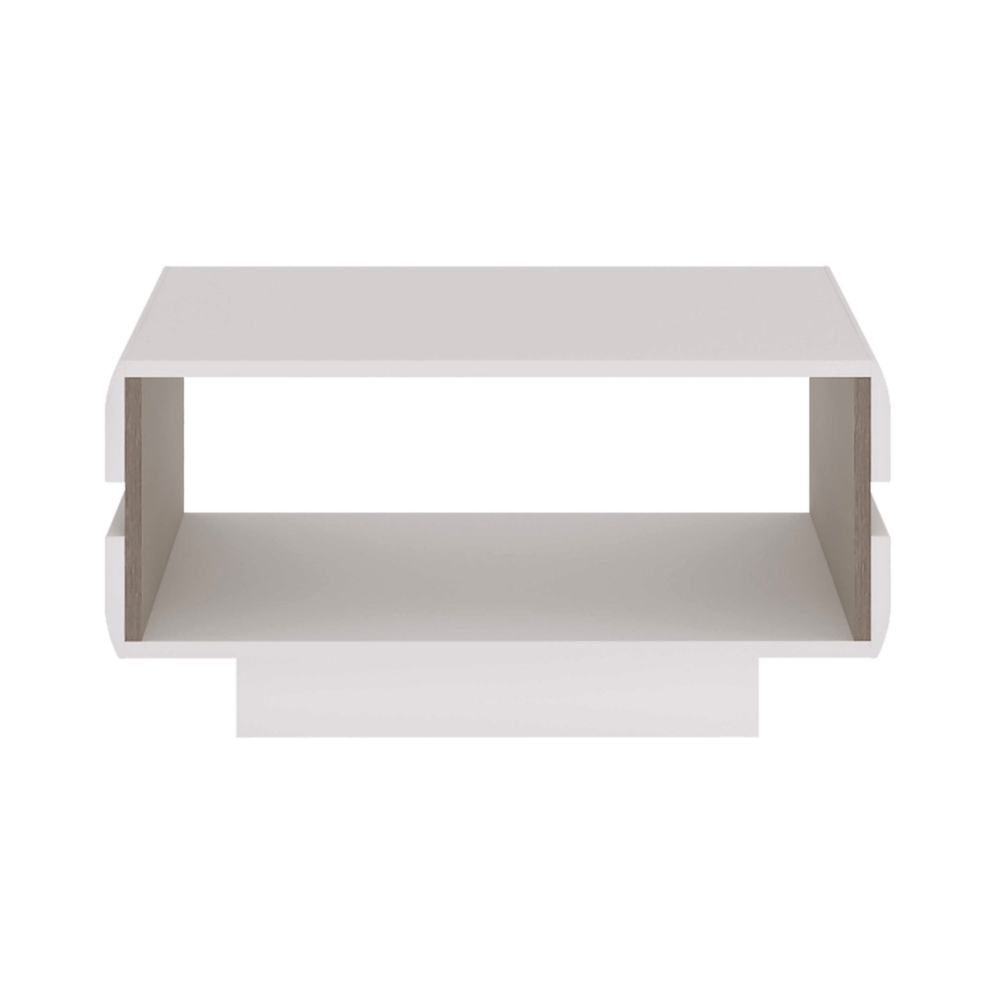 Foxwhisk Small Designer Coffee Table White and Truffle Oak