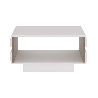 Foxwhisk Small Designer Coffee Table White and Truffle Oak