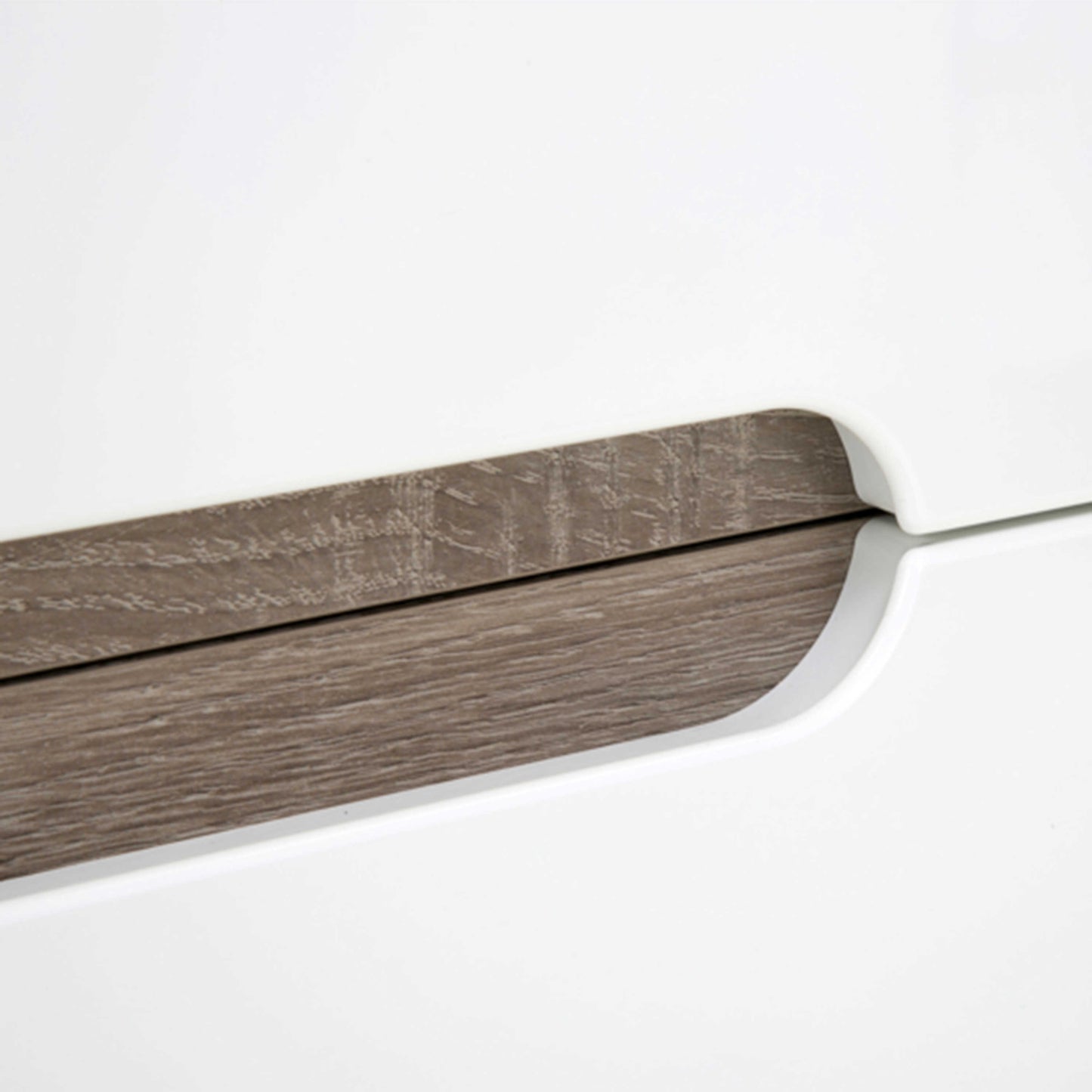 Foxwhisk White and Truffle Oak Wood 2 Drawer Bedside Table