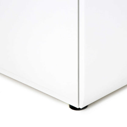 Foxwhisk White and Truffle Oak Wood 2 Drawer Bedside Table