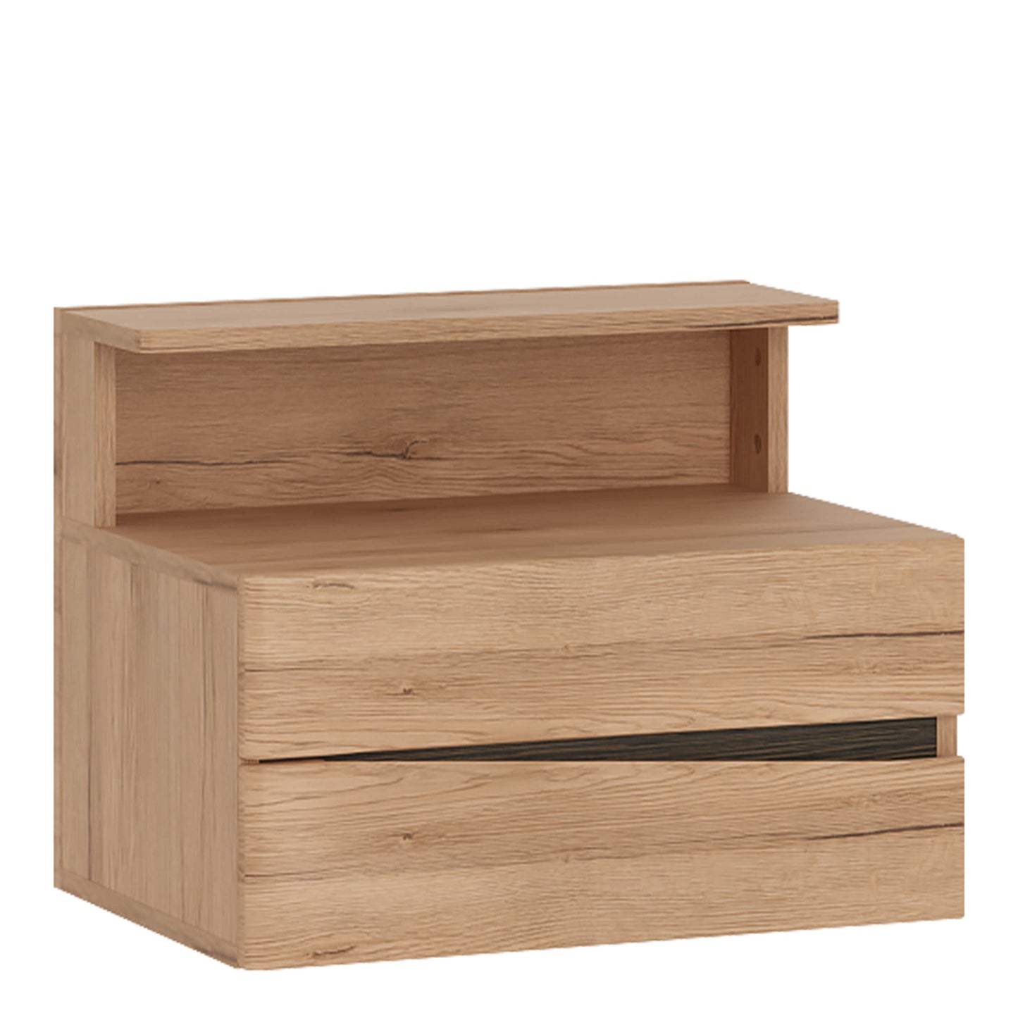 Roskilde 2 Drawer Natural Oak Wood Floating Bedside Table