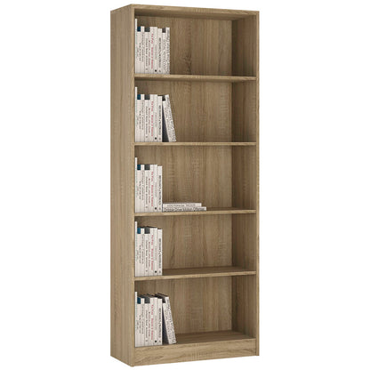 Hollola Sonoma Wood Tall Wide Bookcase 4 Shelves