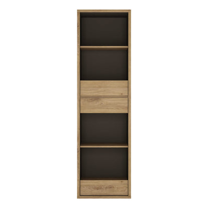 Athens Natural Oak Wood Effect Tall Narrow 3 Drawer Bookcase