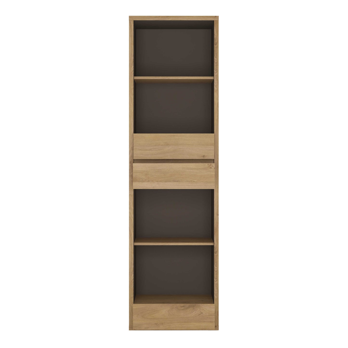 Athens Natural Oak Wood Effect Tall Narrow 3 Drawer Bookcase