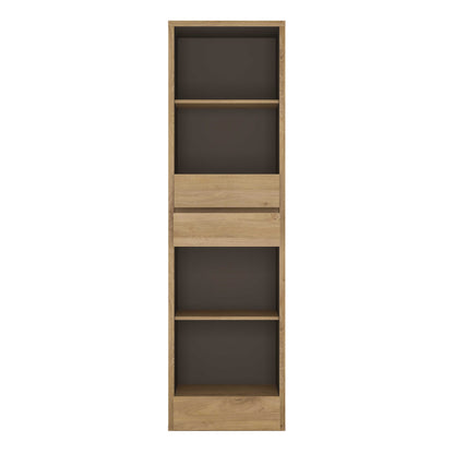 Athens Natural Oak Wood Effect Tall Narrow 3 Drawer Bookcase