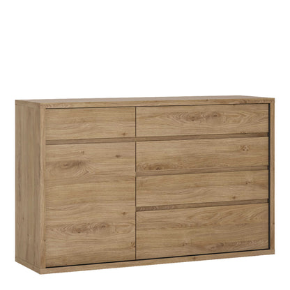 Athens Natural Oak Wood Effect 1 Door 5 Drawer Storage Chest