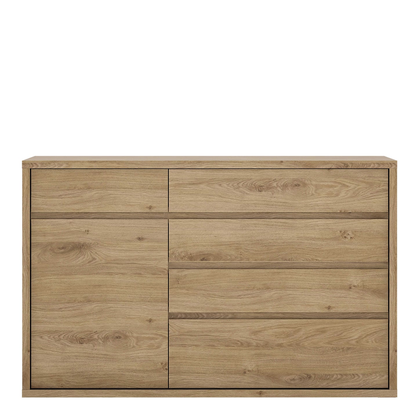 Athens Natural Oak Wood Effect 1 Door 5 Drawer Storage Chest